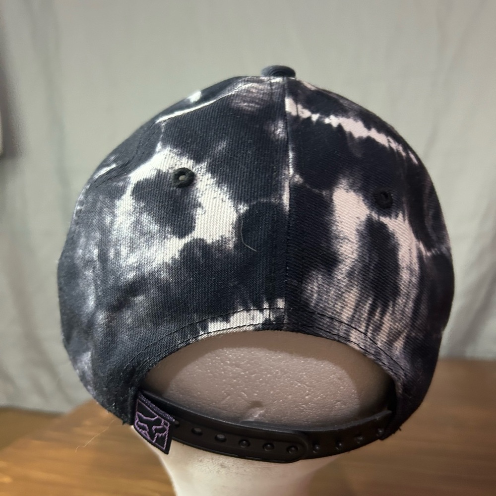 Fox Head Racing Free Fallin Baseball Cap Adjustable Hat Black Magenta Tie Dye - Picture 3 of 8